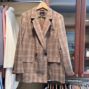 Madewell Caldwell Double Breasted Plaid Blazer 2X